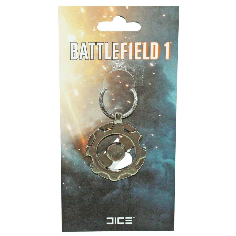 Vintage Battlefield 1 Frontline Silver Icon Symbol Gaming Fan Keychain 2016
